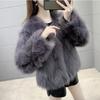 Fashion new imitation raccoon fur woven fur coat women's medium and long fur coat autumn and winter light
