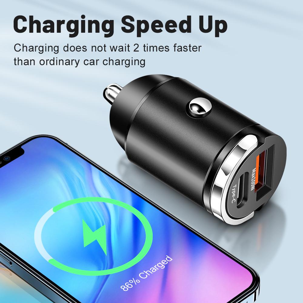 Încărcător Auto USB PD Încărcare Rapidă Quick Charge 3.0 Tip C Adaptor Auto pentru Telefon Mobil pentru Iphone 15 Xiaomi 14 Huawei Samsung Oneplus