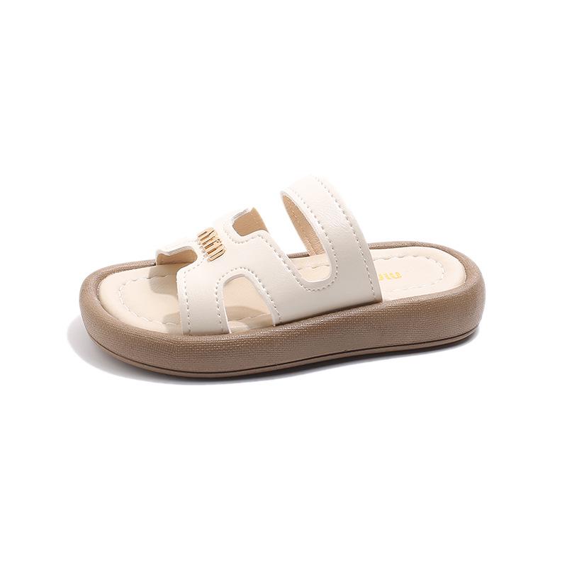 Kids' Summer Comfort Slippers: Soft Sole, Wear-Resistant, Trendy One-Strap Flats for Boys & Girls.