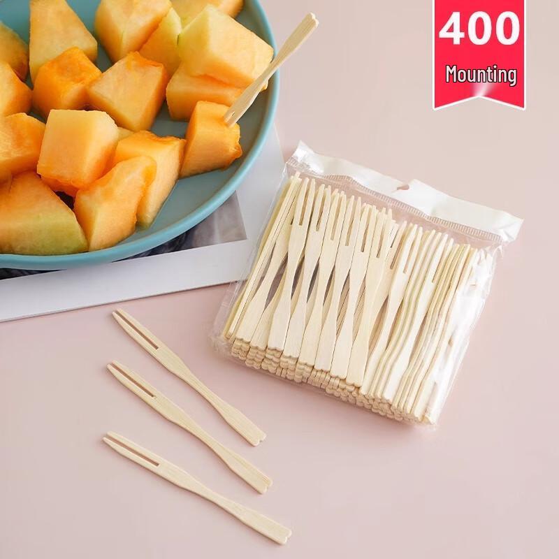 Transparent Bamboo Knot Disposable Fruit Forks, 800 Count