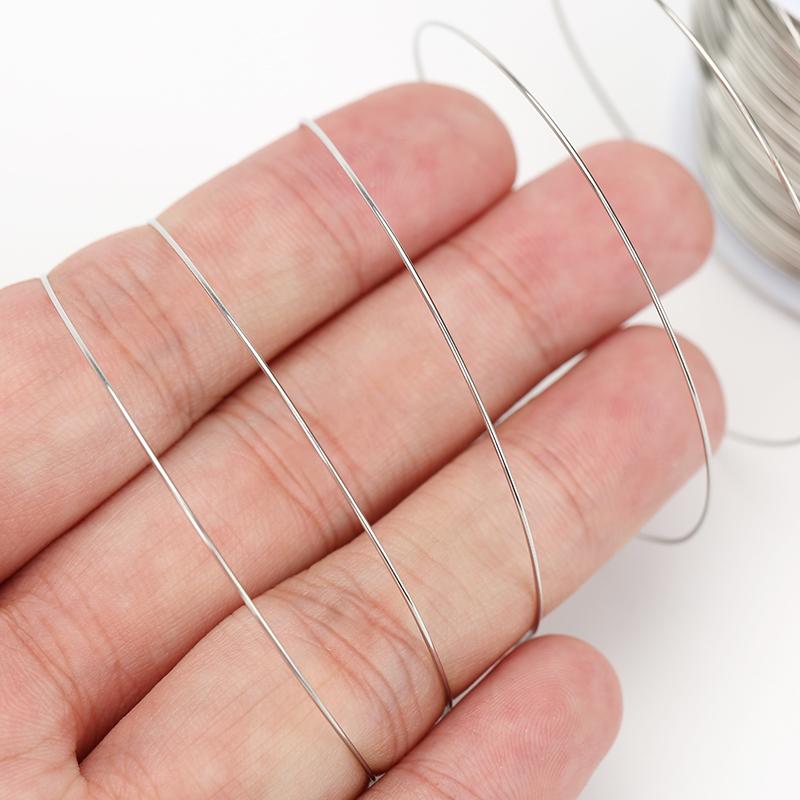 1 Rolle Edelstahl Perlendraht Armband Schnüre 0,2 0,3 0,4 0,5 0,6 mm Starker Halsketten Faden String Für DIY Schmuckherstellung