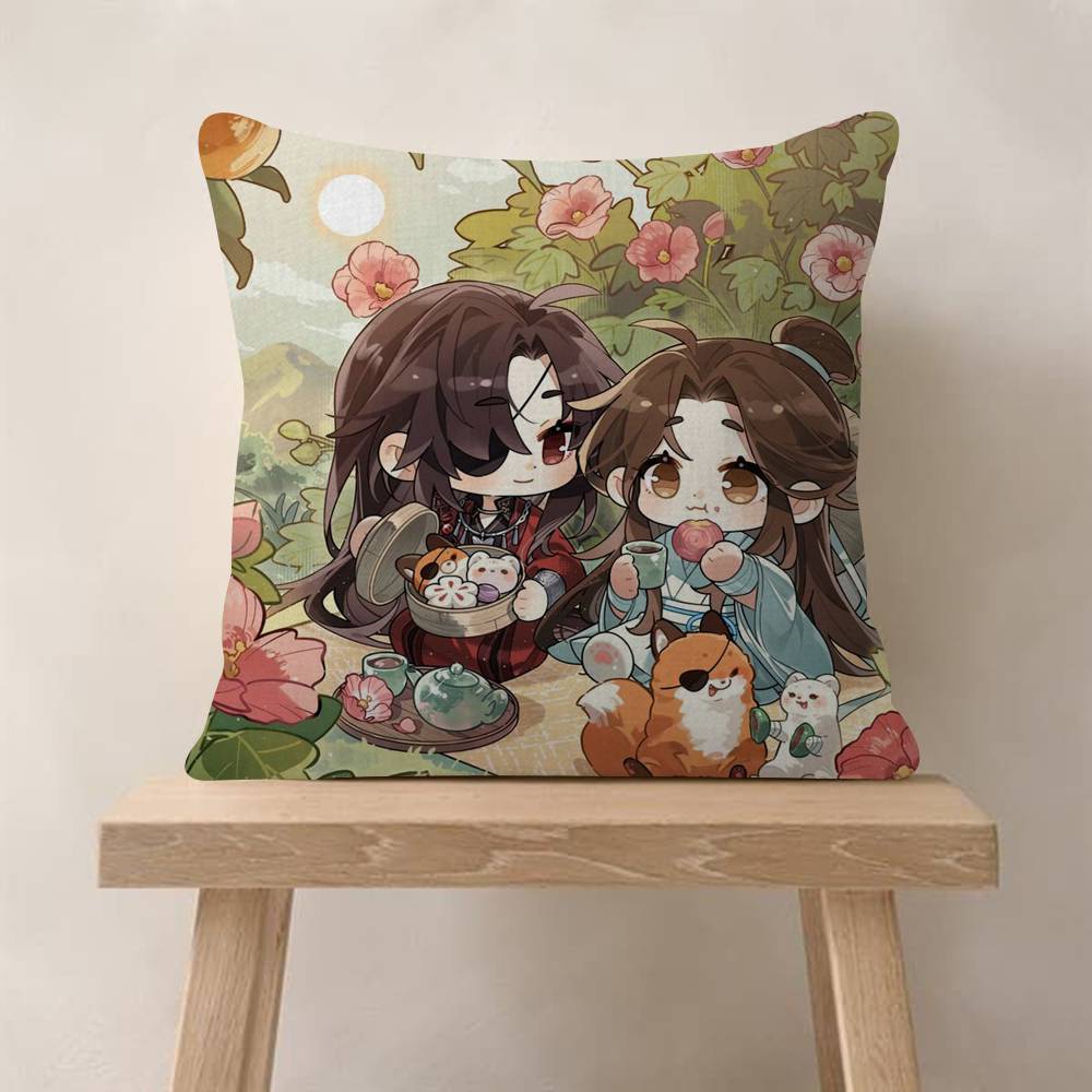 Anime Heavenly Officials Blessing Pillowcase toon Gift Cushion Cover Bedroom Home Sofa Chair Seat Decor pillow case