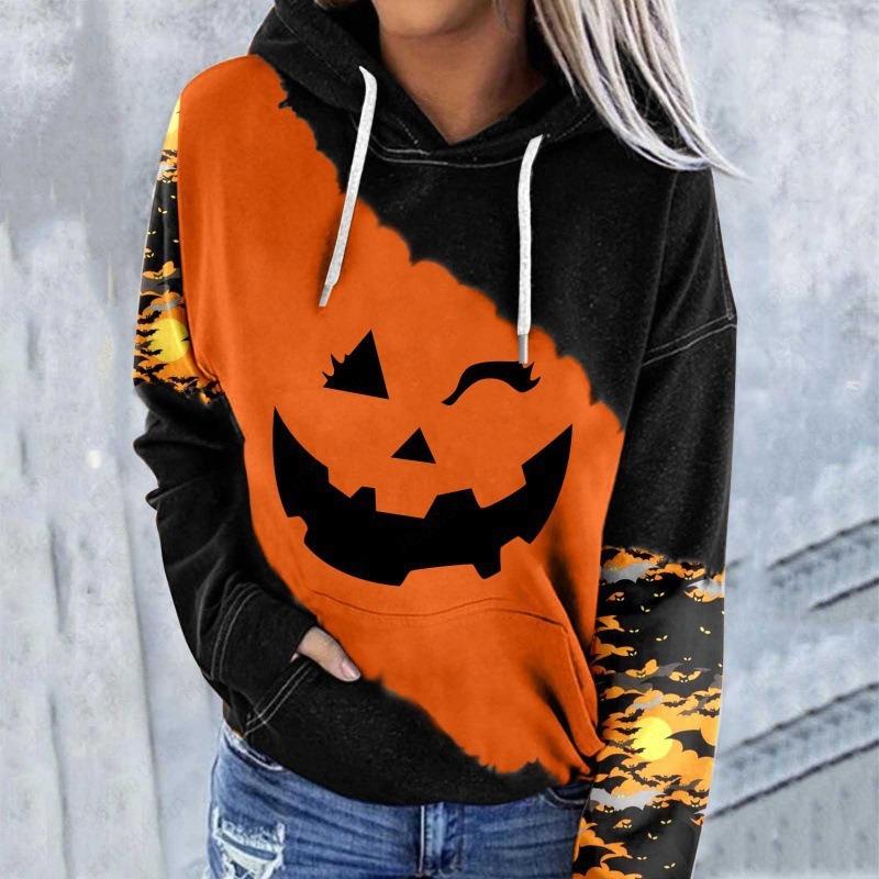 

Хэллоуин 3D-принт толстовка с капюшоном на шнурке Женская мода Большие графические толстовки Женские толстовки Пальто с тыквой Толстовка Пуловеры 6XL
