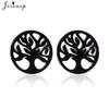 Vintage Tree of Life Earrings Stainless Steel Norse Mythology Jewelry Love Peace Studs Gift for Women Men