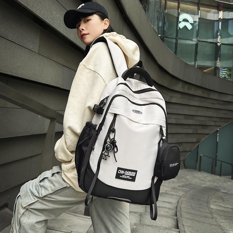 

Trendy Men s Color-Blocking Large-Capacity Backpack for College Students