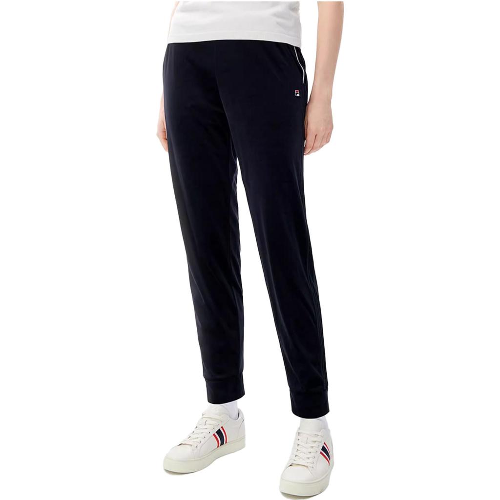 FILA Knitted Sweatpants Women's Jet Black Thickened Cuffed Pants F11W241602F-BK