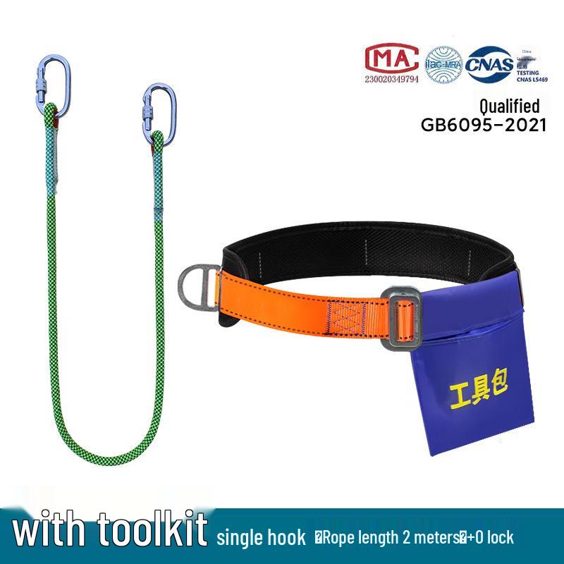 

Electrician s High-Altitude Safety Harness with Pole Strap and Hook