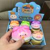 12Pcs Cartoon Bow Dumpling Squeeze Toy with Steamer Box, Slow Rebound Steamed Bun Sensory Toy, Decompression Dough Stress Ball Fidget Toy