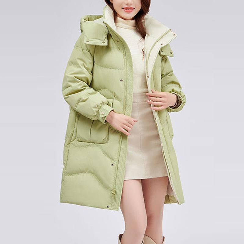 Medium and long thick down jacket women's winter new Korean version down white duck down women's down jacket