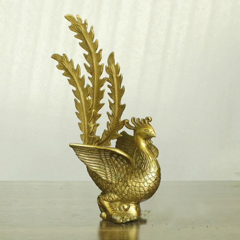 Messing Phönix Ornament Suzaku Dekoration Metallhandwerk Wasser Zuhause Kupferwaren Großhandel
