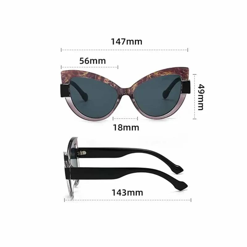 Trendy Large Frame Sunglasses For Women Men Outdoor Oversized Uv Protection Sun Glasses Eyewear Stylish Cat Eye Goggle Shades