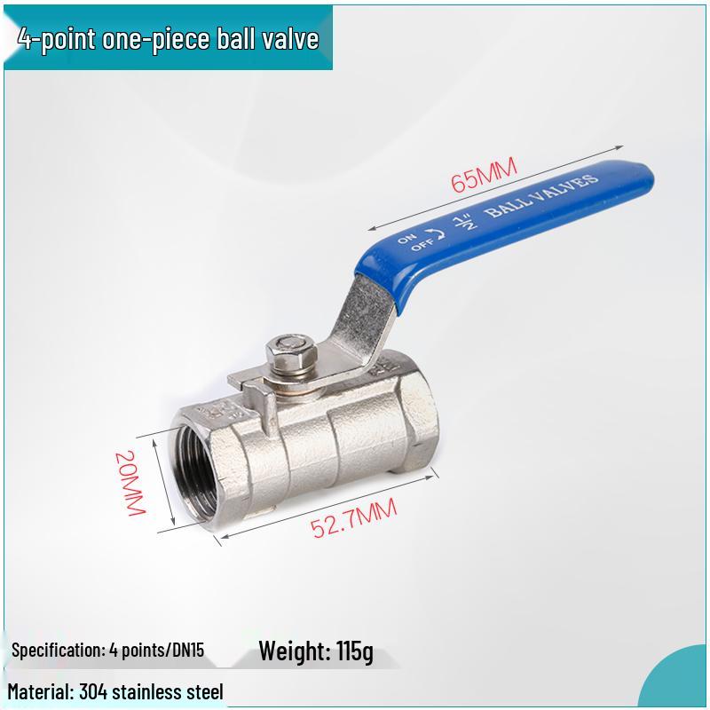 

304 Stainless Steel Ball Valve - One/Two-Piece Switch, Sizes: 1/2 , 3/4 , 1