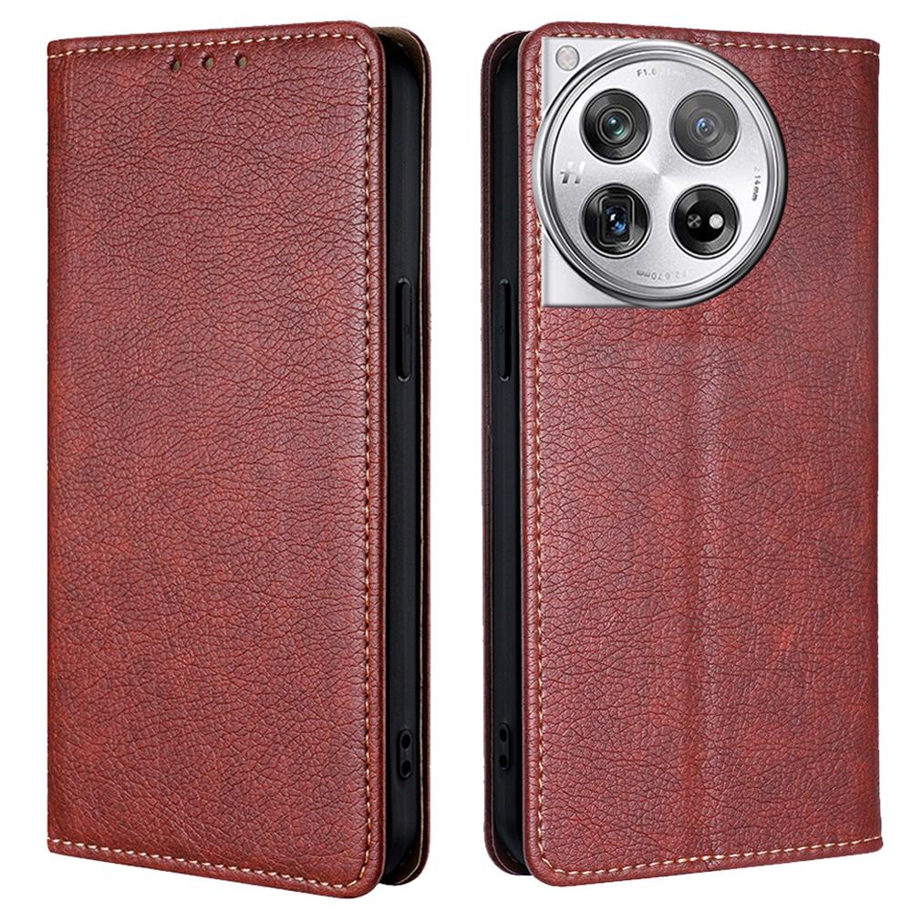 For OnePlus 12 5G Case Magnetic Anti-scratch PU Leather Wallet Card Slots Phone Cover
