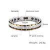 Vinterly Armbanden voor Dames Krasbestendig 9mm Goudkleurige Schakelketting Witte Keramiek Gezondheid Energie Hematiet Magnetisch Vrouwen Sieraden