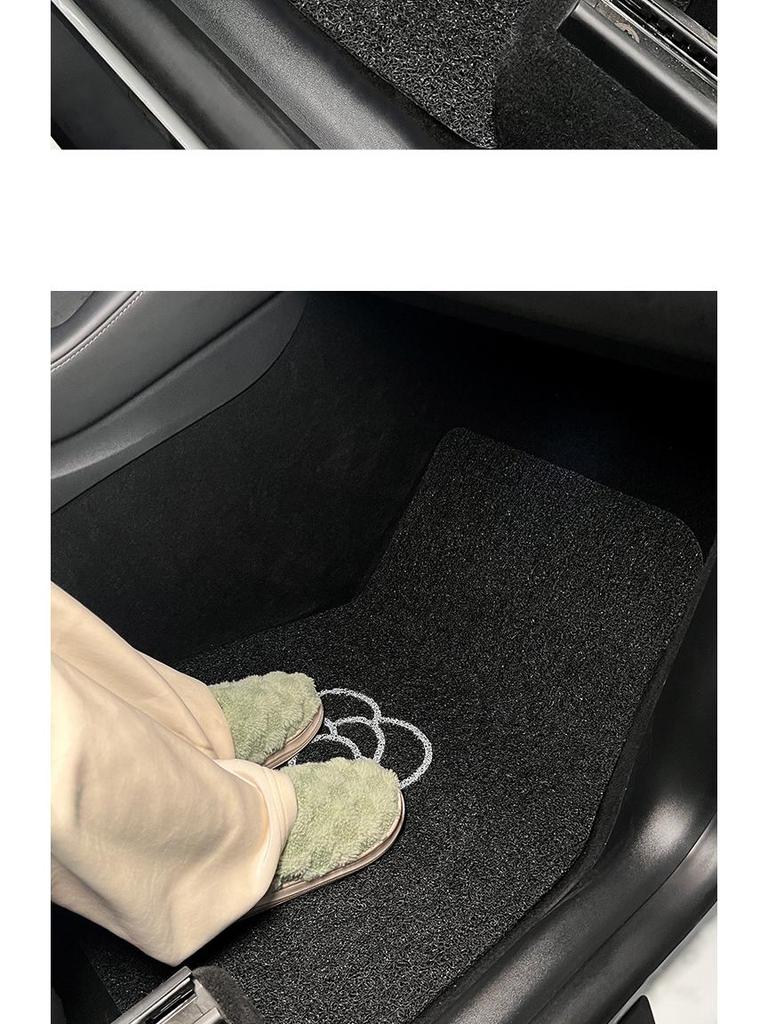 Tesla Model 3 & Model Y Custom Silk Ring Non-Slip Floor Mats - Full Surround Interior Foot Pads