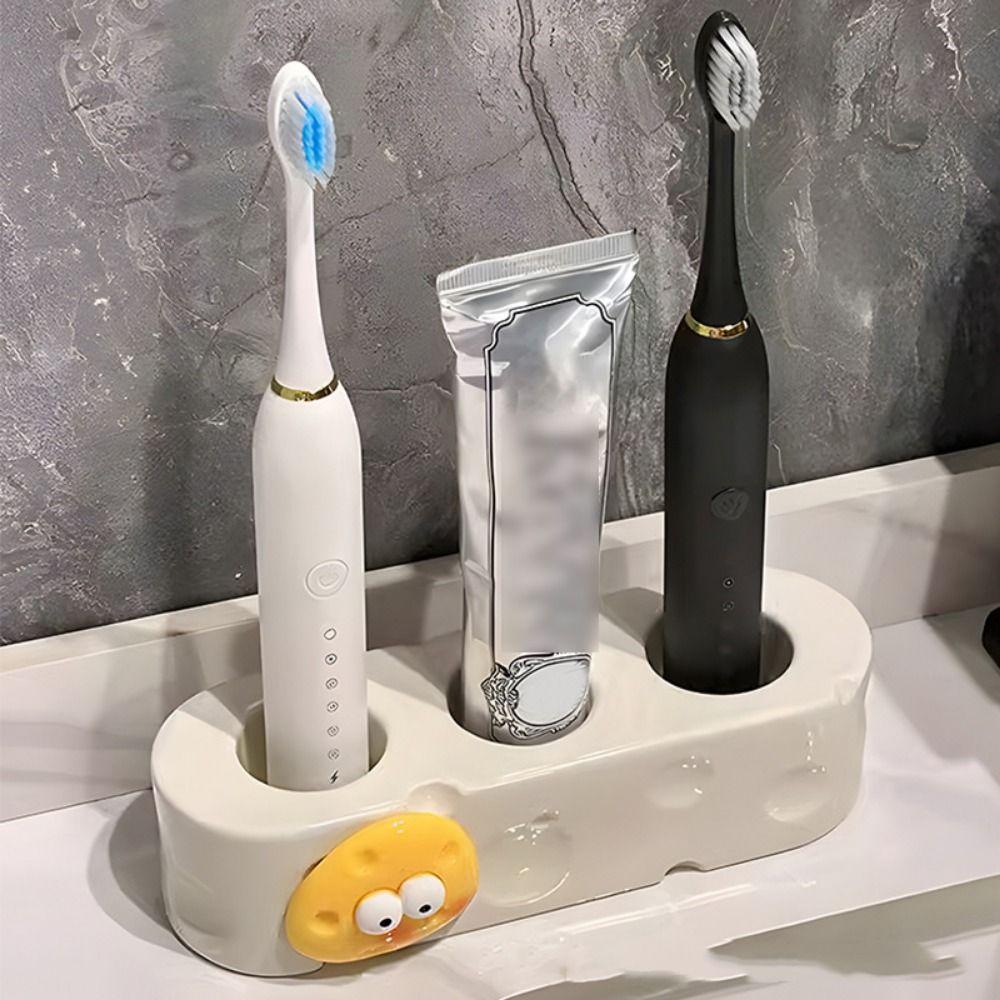 

Cheese-shaped Ceramic Toothbrush Holder Porous Bathroom Toothbrush Stand Sink 1 Hole