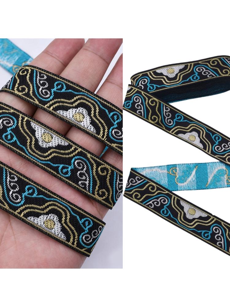 1.7M Long Embroidery Patches Cloud Pattern Fabric Ribbon Sewing Trim For Handmade Costume Curtain Sewing Embellishments