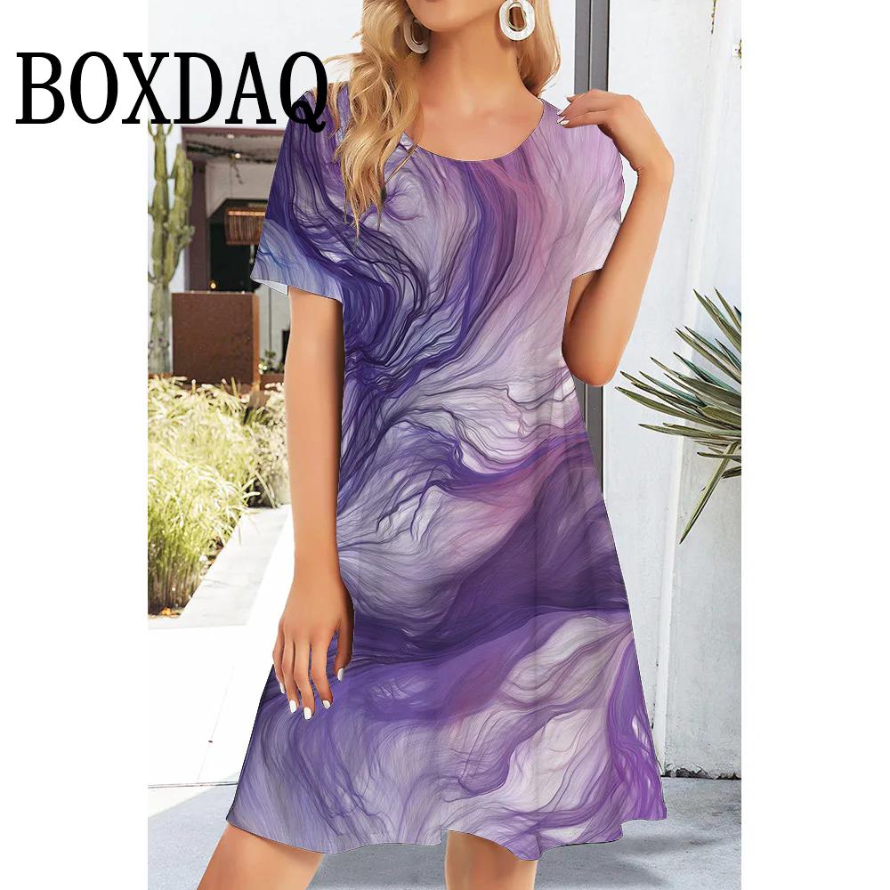 

Летние женские платья с коротким рукавом, модные повседневные платья с цветочным принтом 2025, женские свободные короткие платья с круглым вырезом, сарафан 6XL