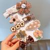 Milk Coffee Color Bow Hair Ties - No Damage Elastic Bands for Little Girls