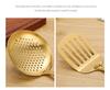 Gold Stainless Steel Kitchen Utensil Set: Shovel, Frying Spoon & Large Soup Spoon.