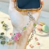 Wrist Chain Cell Phone Chain Pearl Mobile Phone Lanyard Crystal Bead Phone Strap  Women/Lady/Girl