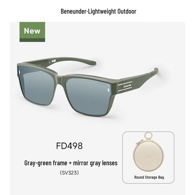 Beneunder Square Folding Prescription Glasses Clip-on