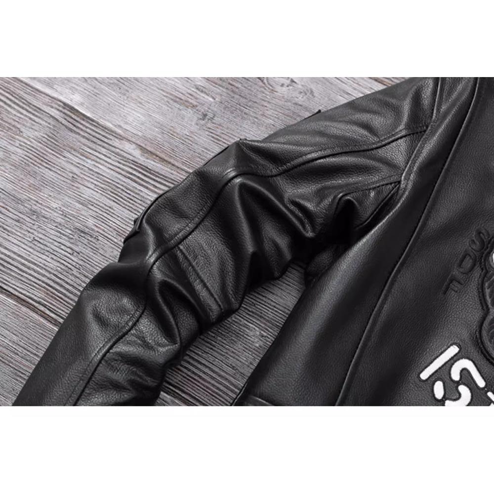 Chinese Size Genuine Leather Jacket for Men Real Cowhide Skin Military A2 Flight Suit Embroidered Pilot Coats Mens Aviation Clothing Autumn