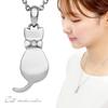 Brearley Gear Ribbon Cat Necklace, Surgical Stainless Steel, Hypoallergenic, Cat Box Set, Women's Gift
