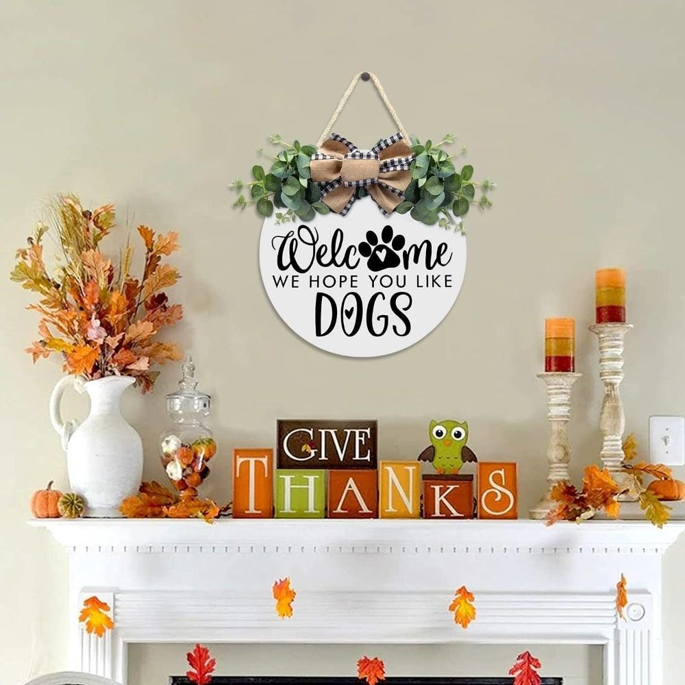 Flower Welcome Sign 2D Flat Wall Art Ornaments Hanging Decoration Outdoor Decor