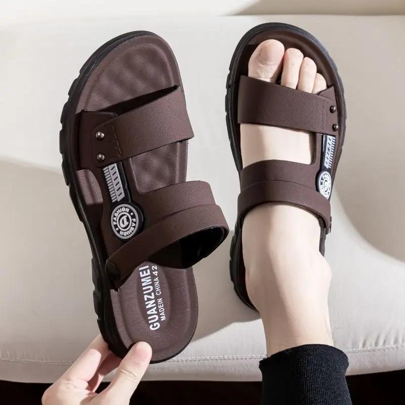 FashionMen's Sandal Open Breathable Male Shoe Slippers Pvc Indoor Clearance Sale Cheap Korean Style Expensives Comfortable Toe Adult V