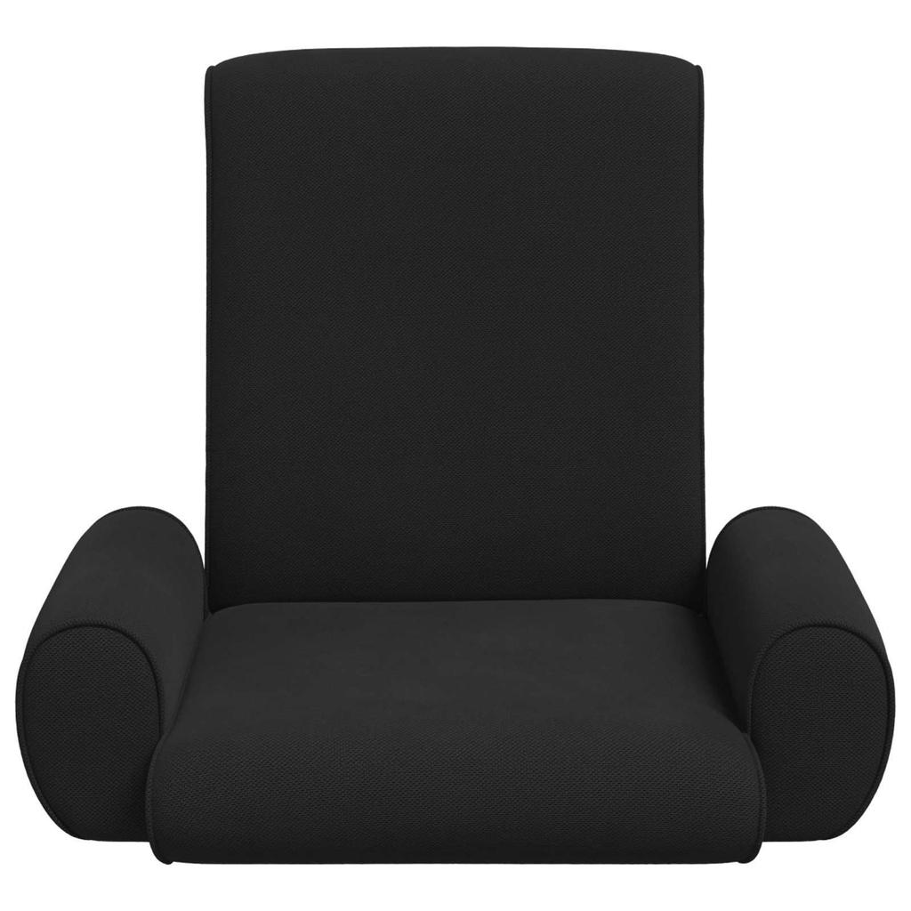 Adjustable Floor Chair Black Coarse Velvet