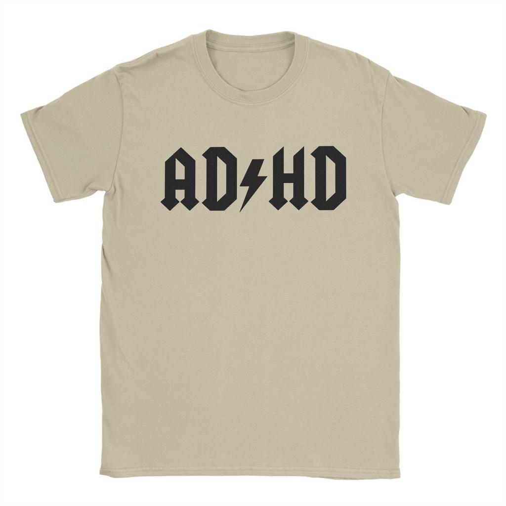 ADHD TShirt Men Unique Cotton Tee Shirt Crewneck Short Sleeve T Shirts Plus Size Clothes