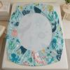 3pcs Playful Fitted Sheet Set Cute Animals Cartoon Style Ocean Creatures And Sea Plants Printed Bed Sheet With 2 Pillowcases