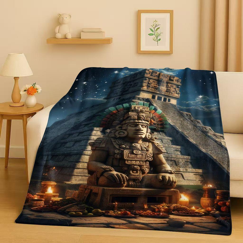 3D Ancient Egypt Pictographic Eye of Horus Flannel Blanket,Ultra Soft Warm Plush Throw for Home Bedroom Bed Sofa Cover Office
