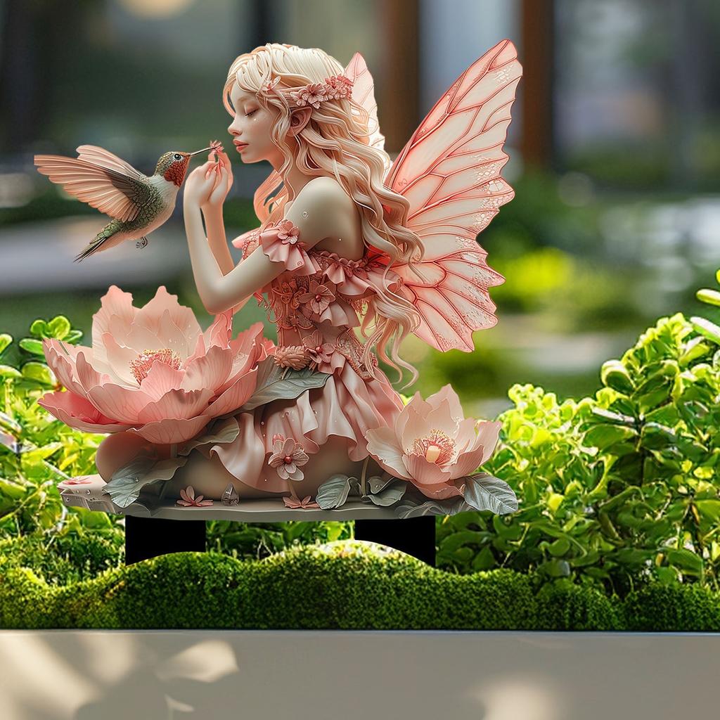 Bohemian Fairy Flower Pot Decoration Fairy Garden Planter Accessories 2D Fairy Planter Flower Pots Puns for Markers