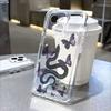 Black Snake with Purple Butterflies Phone Case for IPhone 17 15 16 14 13 12 11 Pro Max Plus 12 13 Mini TPU Protect Cover