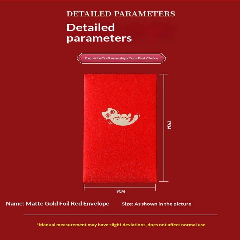 6Pcs Happy Birthday Red Envelope Hot Stamping Creative Red Pocket Red Pocket For Lucky Money Birthday Wedding Red Gift Envelopes