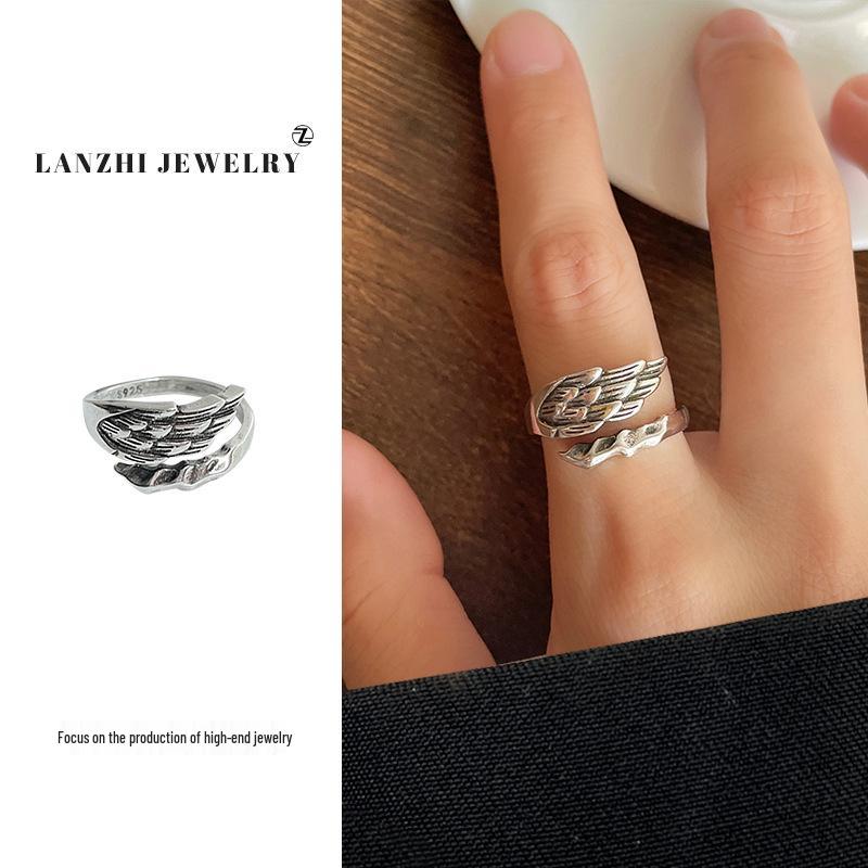 

Кольцо с крыльями Lan Zhi из стерлингового серебра 925 пробы - Не тускнеющее, Уличный стиль, Регулируемое, Крутой дизайн для женщин. Adjustable Open