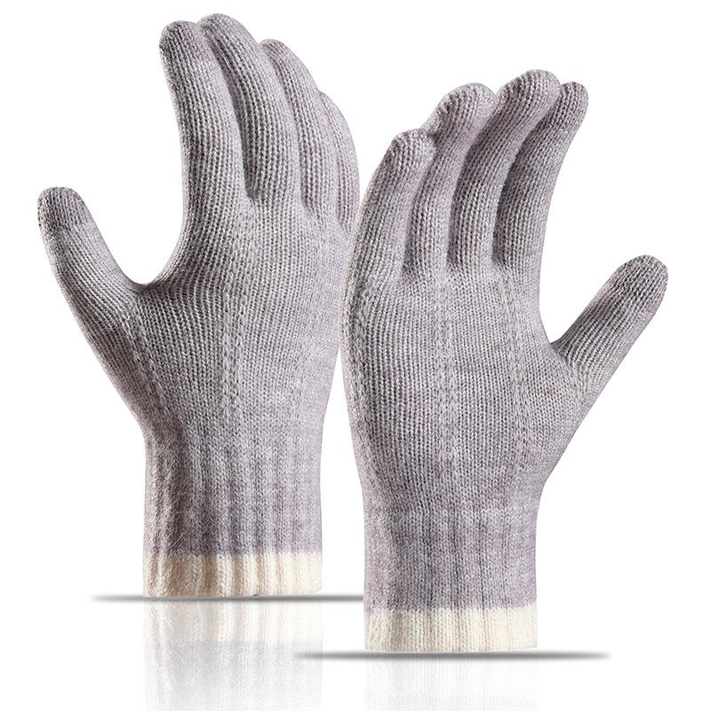 

Women s Warm Gloves Winter Korean Couple Knitted Wool Thick Touch Screen Anti Cold Cycling Full Finger Gloves
