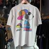 90s SNOOPY Amp; WOODSTOCK Hip Hop White Unisex T Shirt Reprint S5XL Back Print Unisex T-Shirt