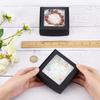 20pcs Paper Candy Boxes Bakery Box with PVC Clear Window for Party Wedding Baby Shower Square Black 9.5x9.5x3.5cm