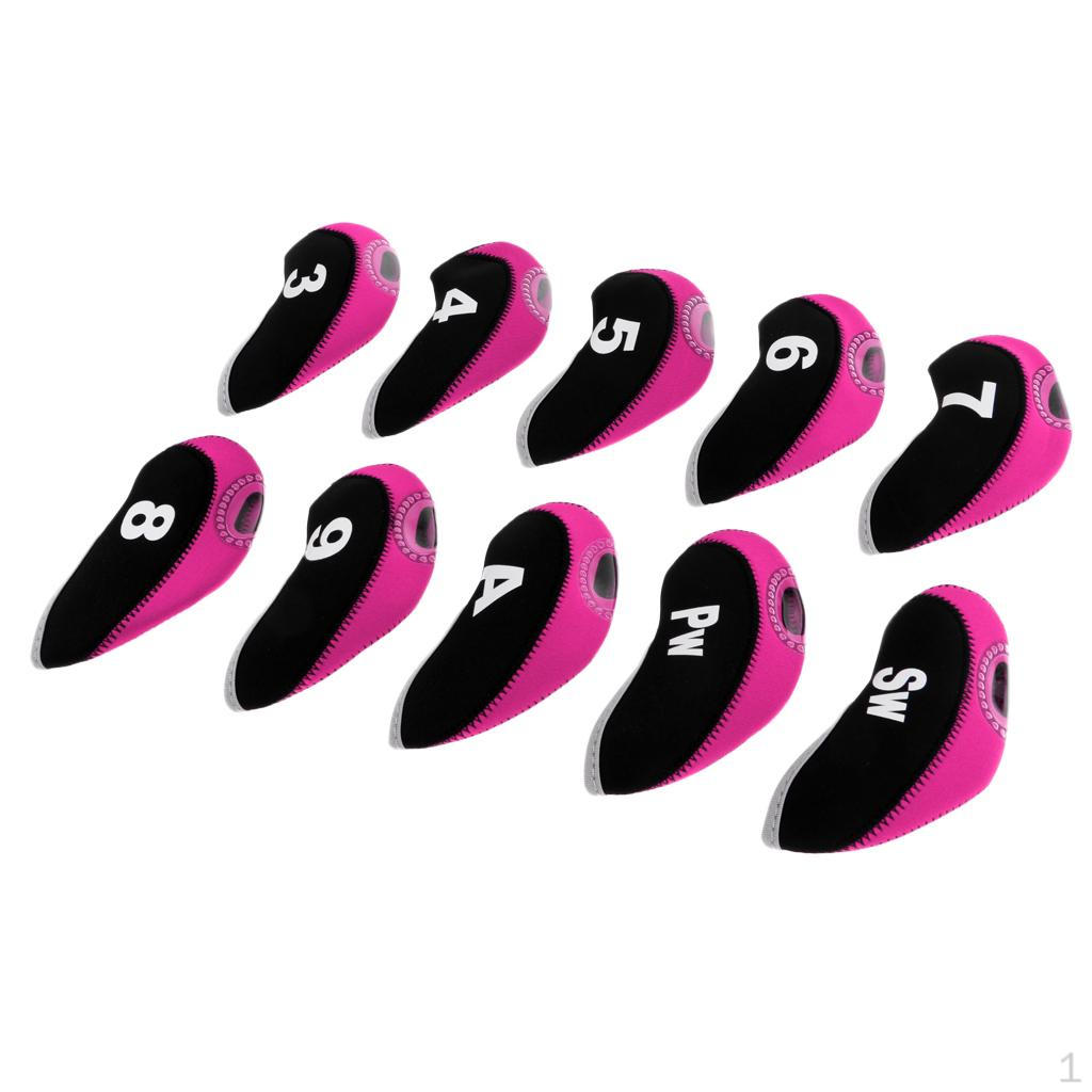 10pcs/pack Golf Club Head Cover Protective Headcover Visible Hole