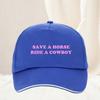 Salva un Cavallo Cavalca un Cowboy Cappellino da Baseball Unisex Moda Donna regolabile Unisex Cappello Snapback di Alta Qualità