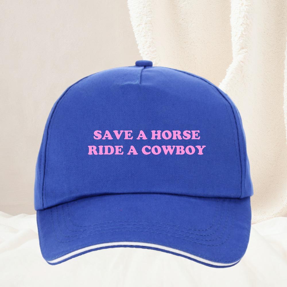 Salva un Cavallo Cavalca un Cowboy Cappellino da Baseball Unisex Moda Donna regolabile Unisex Cappello Snapback di Alta Qualità