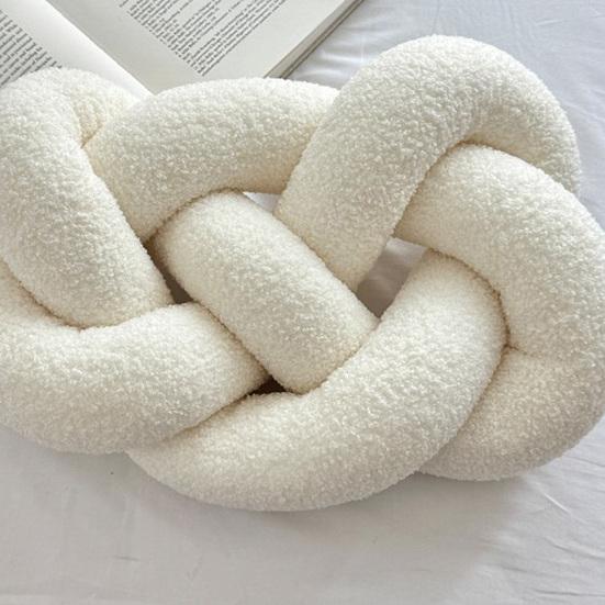 Knitted Knot Pillow Handmade Decorative Throw Pillows Soft Sofa Cushion Home Bedroom Decor Gift for Holidays Parties
