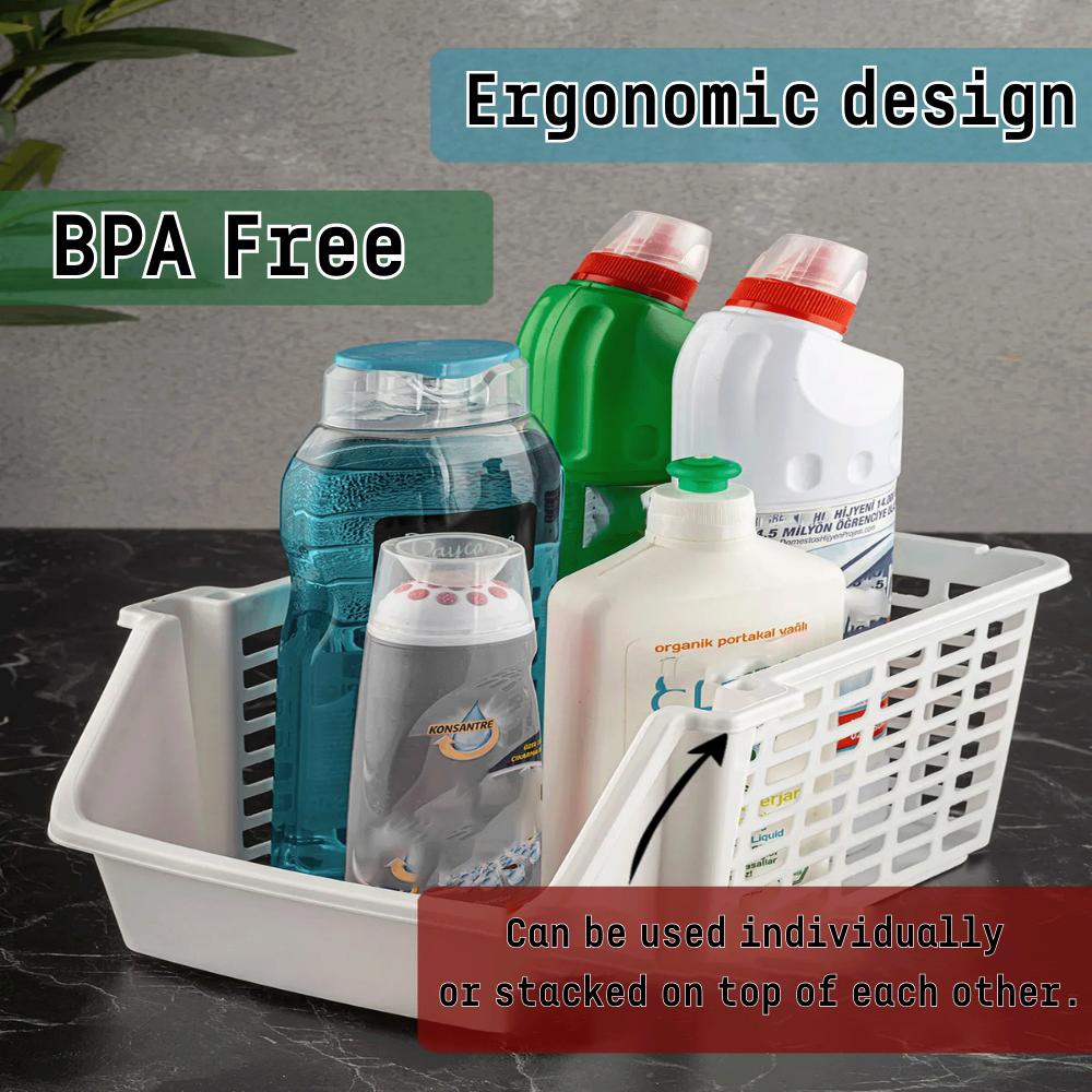 Stackable Inside Cabinet Organizer Bathroom Kitchen Shelf - Multi-Purpose Under Counter Organizer