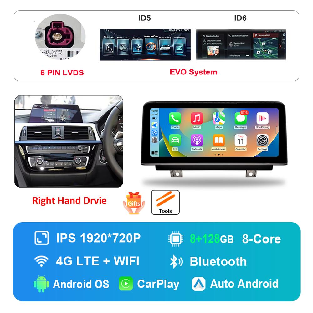 10.25 Inch Right Hand Drvie for BMW 3 /4 Series F30 F31 F32 F33 F34 F36 2013 - 2018 NBT EVOAndroid Car Radio Multimedia Player