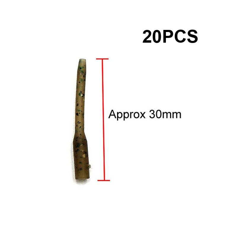 

20 шт., аксессуары для ловли карпа, рукав с крючком, противозапутывающиеся рукава, выравниватель лески для снасти для ловли карпа, волосы, Ronnie Rig, терминальные снасти