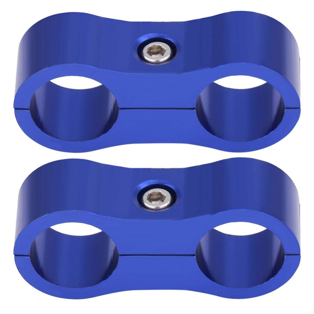Qiilu Hose Separator Tubing Separator Clamp Fitting Aluminum Alloy 2pcs 4.4*1.9cm AN6 Cable Clips Resistant Fixing Replacement