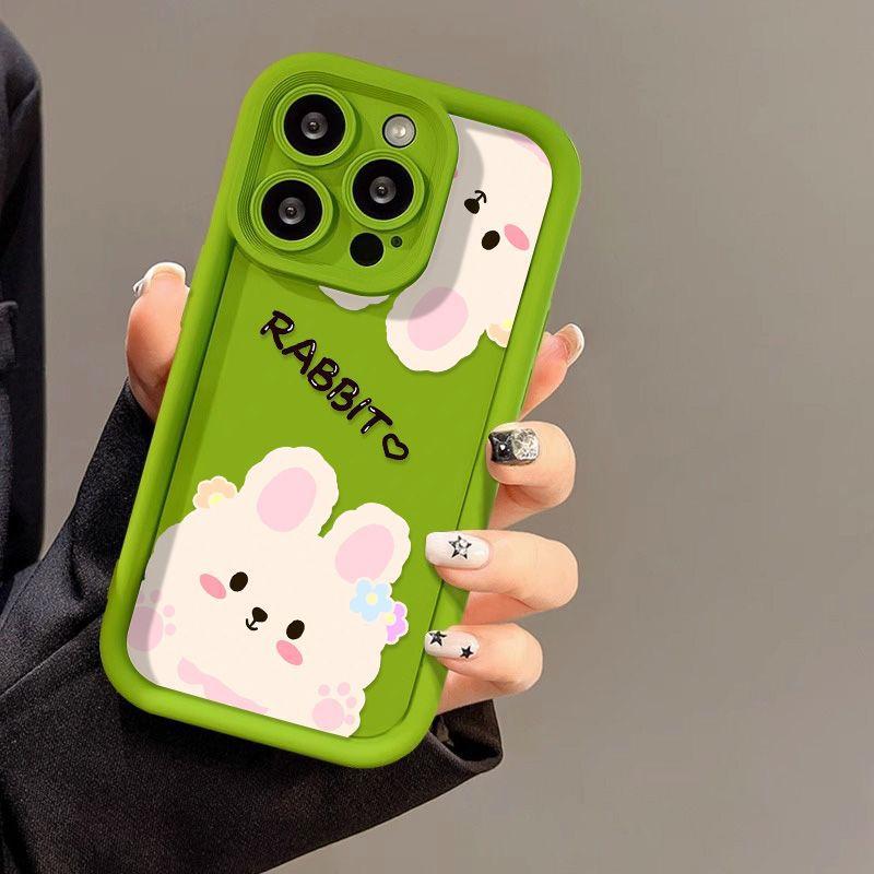 Flower bunny for iPhone17PorMax mobile phone case 17 Apple 16 matte 14/15 cute soft case
